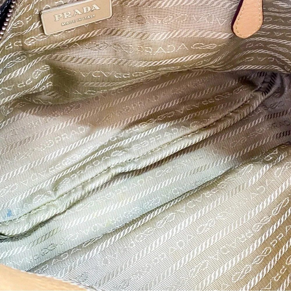 AUTHENTIC PRADA VITELLO DAINO BUTTERY TAN PEBBLE LEATHER HOBO LUXE SHOULDER BAG. - Picture 10 of 14